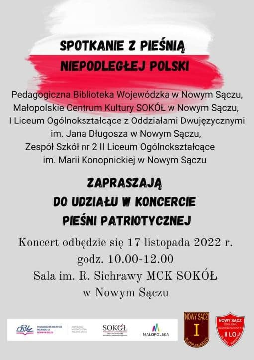 Zdjęcie tytułowe spotkanie_niepodlegla1d3ae694-dd41-49f6-8e30-bd1d772bd1fa.jpg w newsie Spotkanie z pieśnią Niepodległej Polski